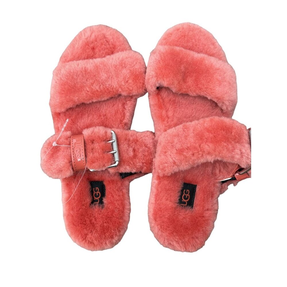 UGG Women's Fluffy Coral Slide Sandals With Adjustable Strap